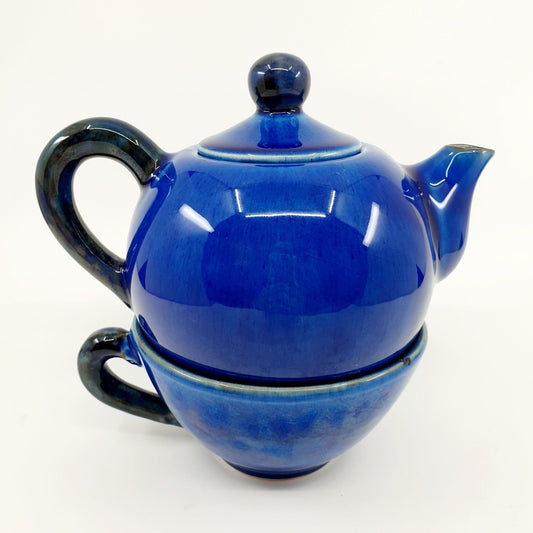 Théière & tasse - Bleu intense