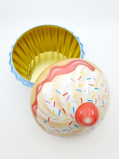 Boîte à biscuits cupcake - vermicelles colorés