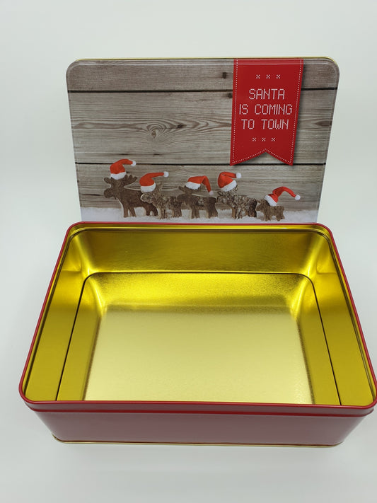 Boîte à biscuits - Cerfs de Noël (26 x 19 cm)