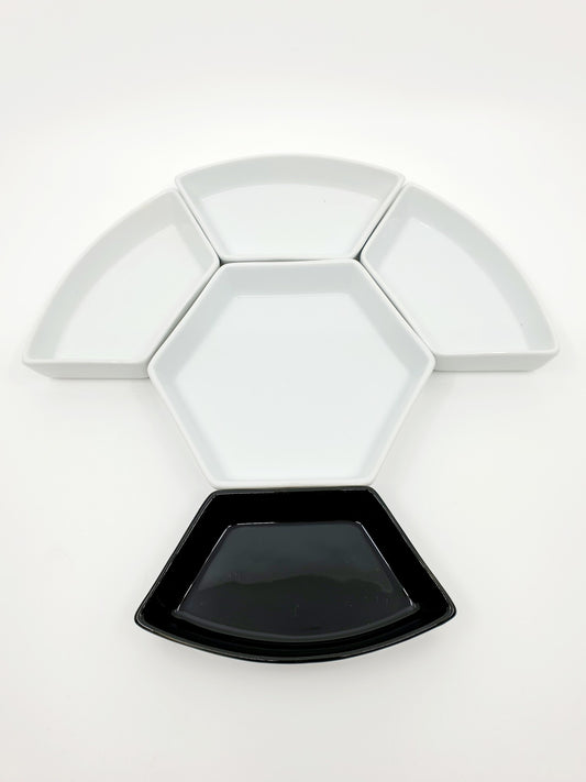 Plat apéritif noir/blanc (5 pièces)