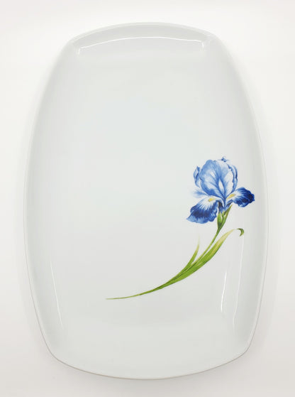 Grand plat en porcelaine - Iris
