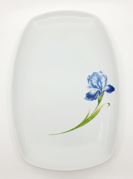 Grand plat en porcelaine - Iris