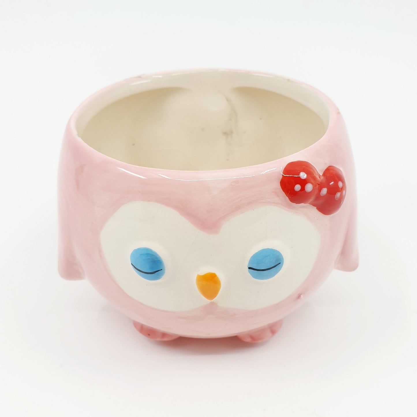 Cache-pot mini aimanté - Hibou rose pâle