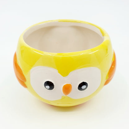 Cache-pot mini aimanté - Hibou jaune