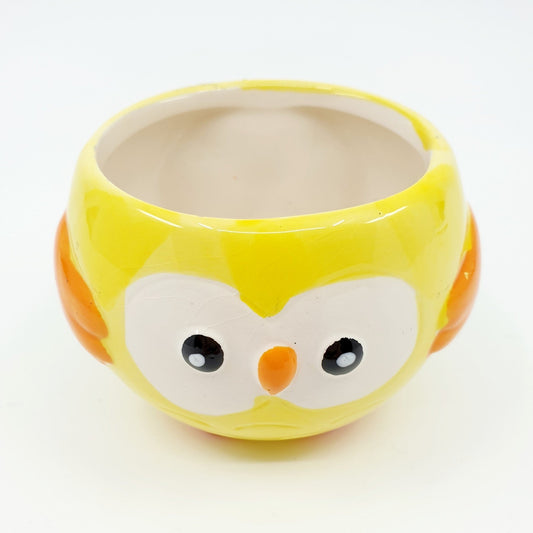 Cache-pot mini aimanté - Hibou jaune