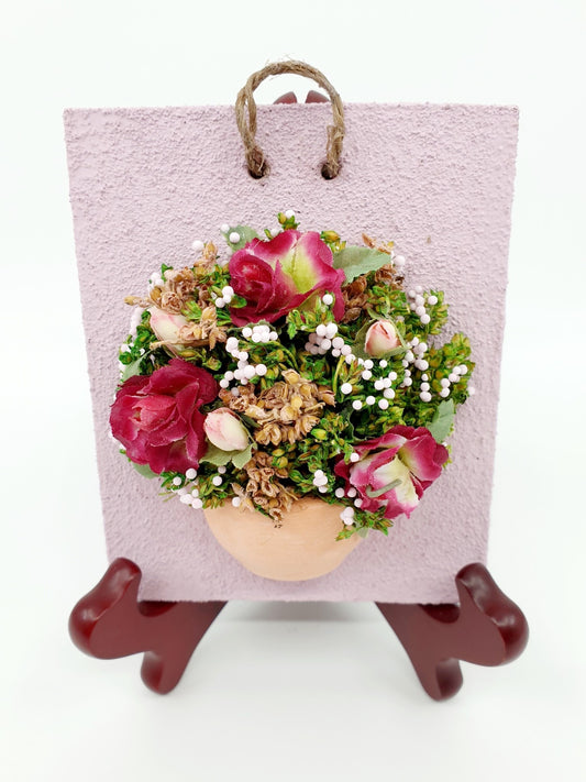 Tableau miniature mural avec fleurs en relief