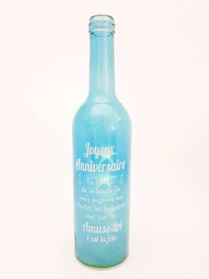 Bouteille lumineuse - Joyeux anniversaire