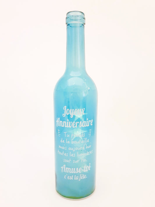Bouteille lumineuse - Joyeux anniversaire