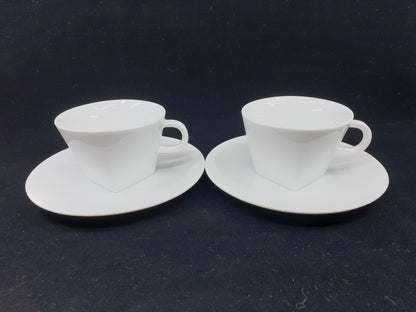 Tasse & sous-tasse en porcelaine (2x2 pièces)