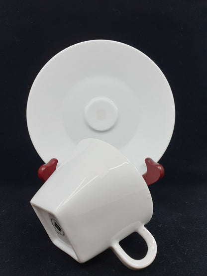 Tasse & sous-tasse en porcelaine (2x2 pièces)