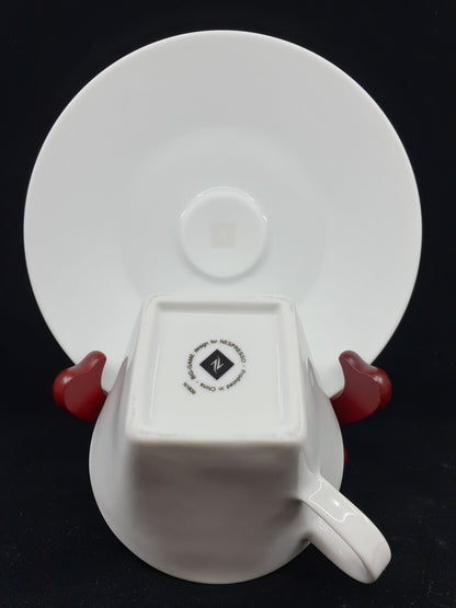 Tasse & sous-tasse en porcelaine (2x2 pièces)