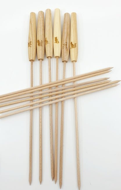 Brochettes à fondue en bois (6 pièces)
