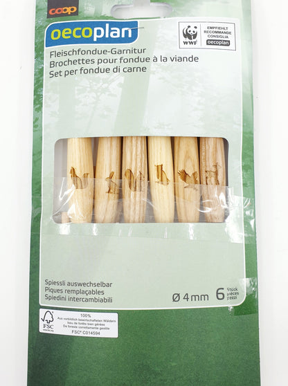 Brochettes à fondue en bois (6 pièces)