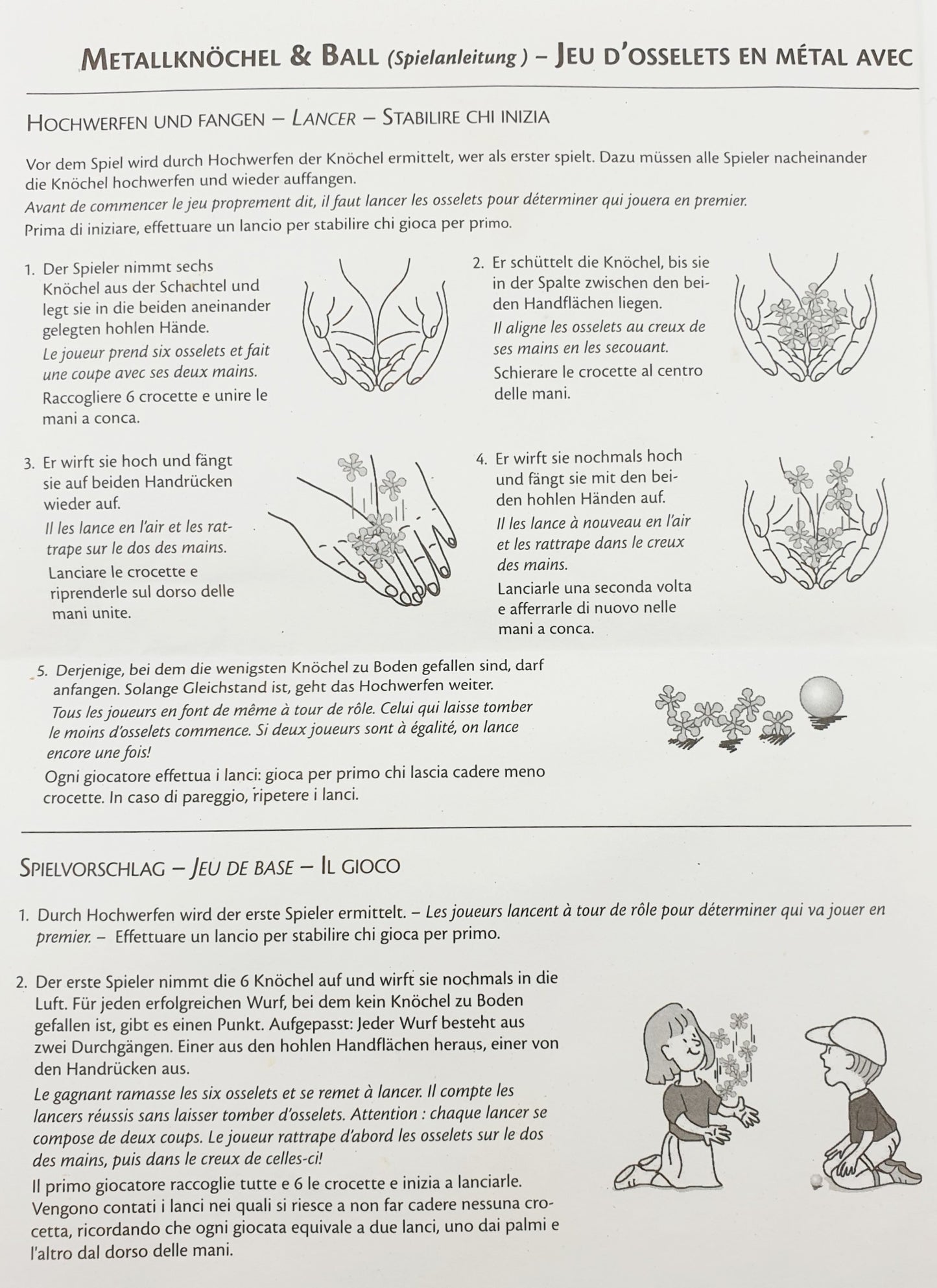 Jeu d’osselets en métal