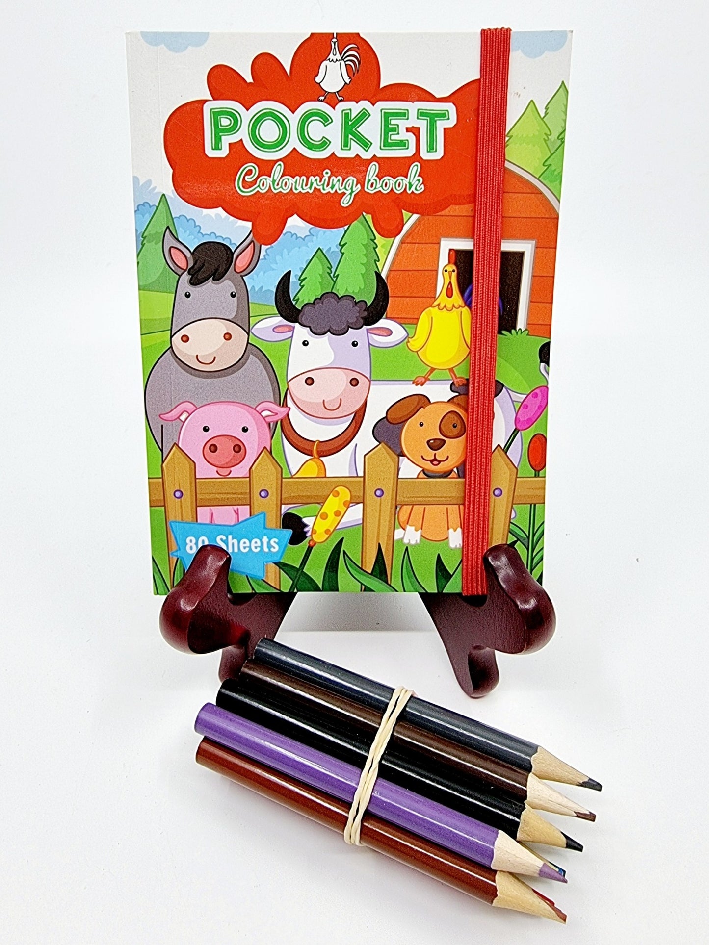 Livre de coloriage avec crayons de couleur - Ferme