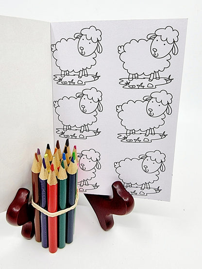 Livre de coloriage avec crayons de couleur - Ferme