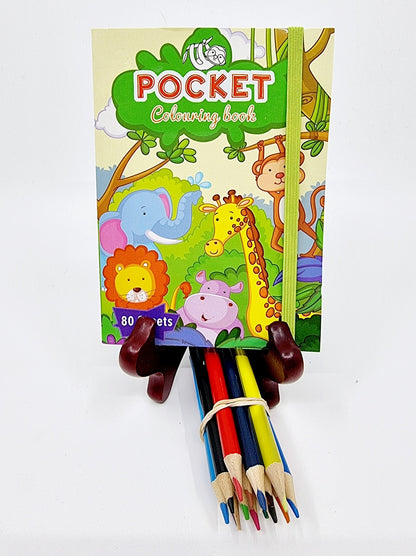 Livre de coloriage avec crayons de couleur - Savane