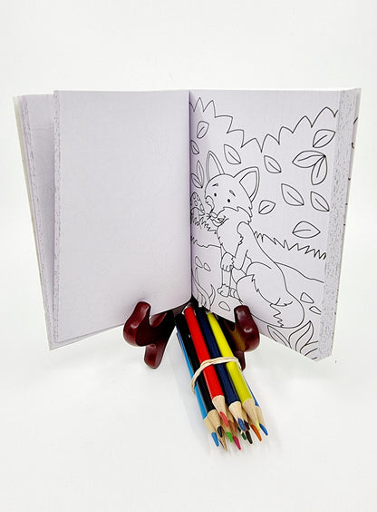 Livre de coloriage avec crayons de couleur - Savane