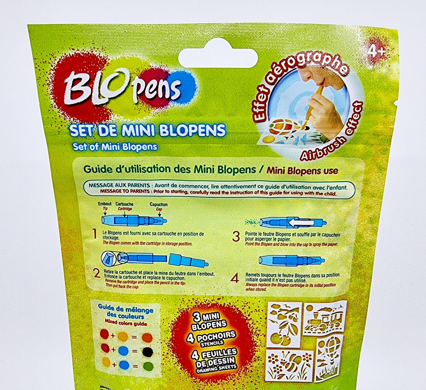 Set de mini BLOPENS avec 4 pochoirs