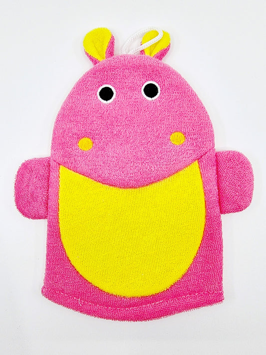 Gant de toilette - Hippopotame rose