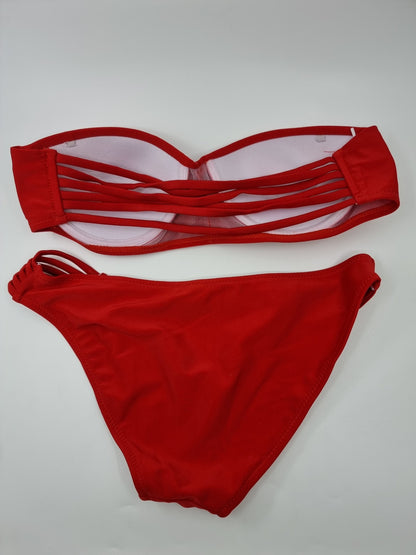 Bikini bandeau rouge (SIZE : S)