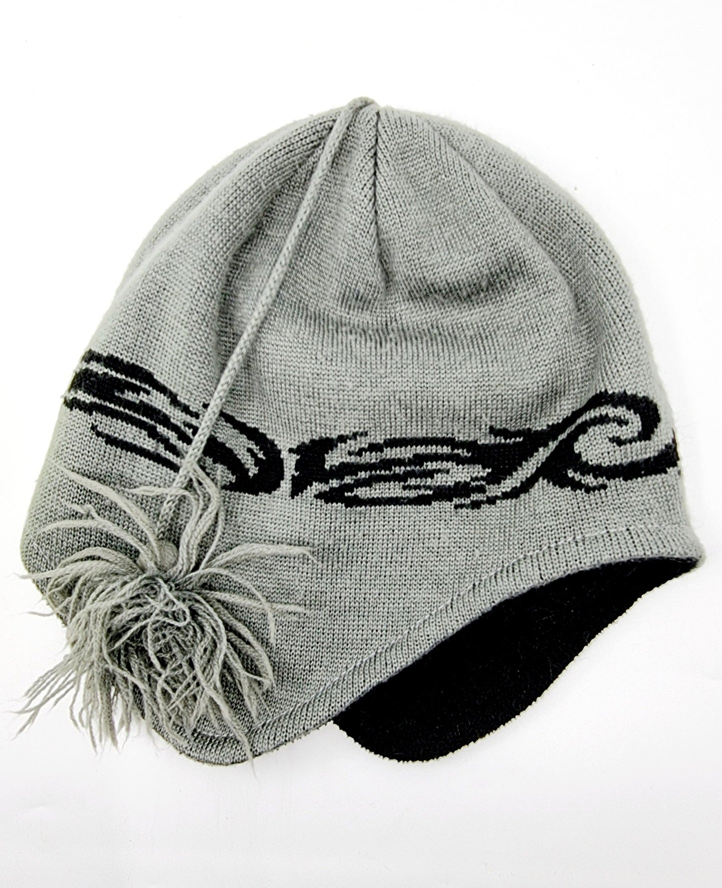 Bonnet cache-oreille gris & noir