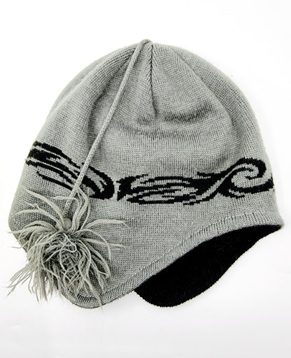 Bonnet cache-oreille gris & noir