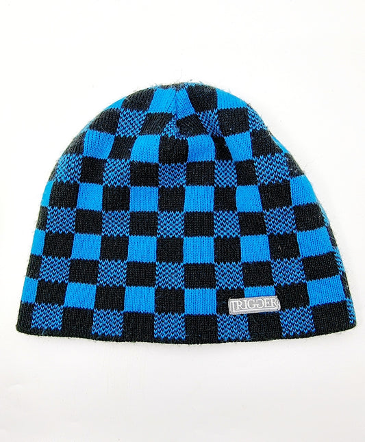 Bonnet à carreaux bleu & noir