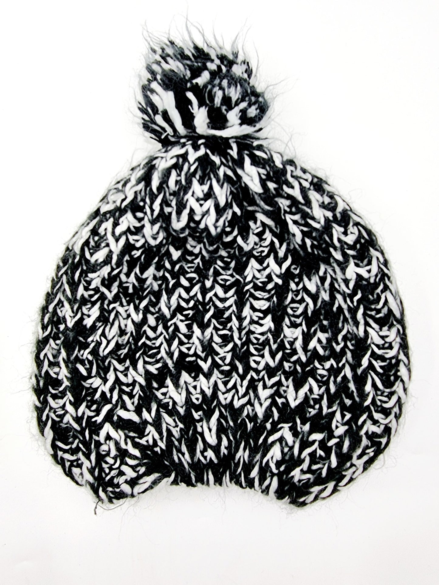 Bonnet en laine noir & blanc