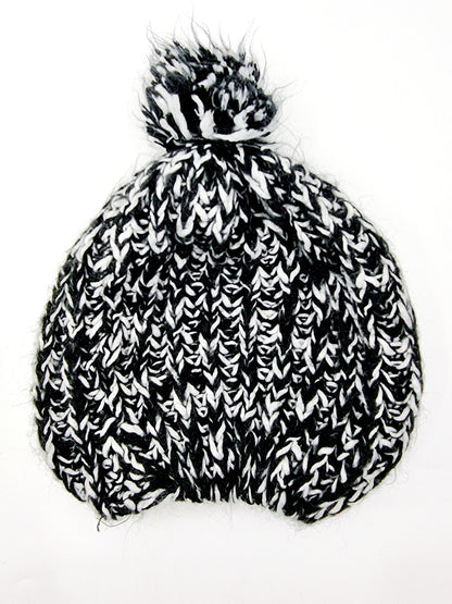 Bonnet en laine noir & blanc