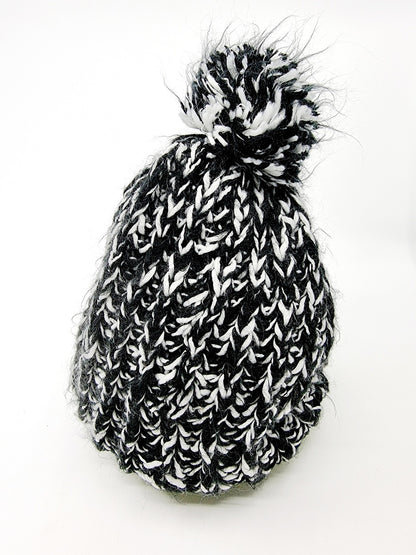 Bonnet en laine noir & blanc