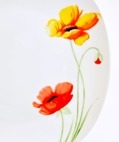 Service tasses à café et assiettes - Coquelicots (30 pièces)