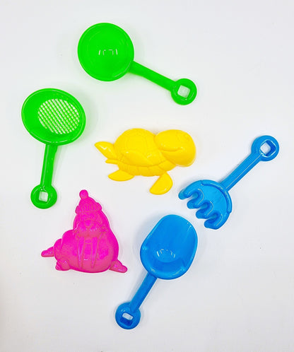 Petit seau de plage avec accessoires (7 pièces) - Jaune