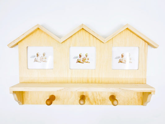 Patère en bois avec photos