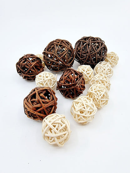 Boule décorative en rotin (15 pièces)