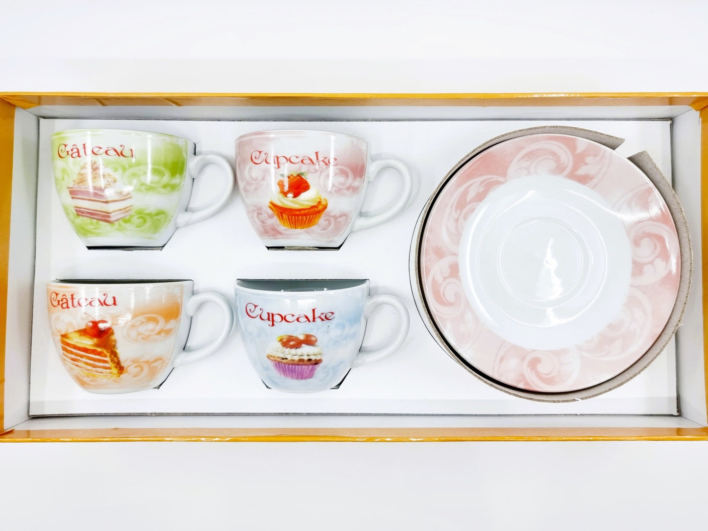 Coffret tasse & sous-tasse - Délice cupcake & gâteau (2x4 pièces)