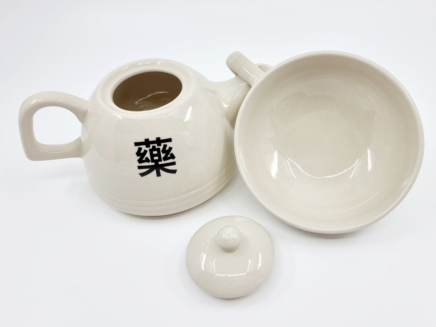 Théière & tasse - Céramique beige