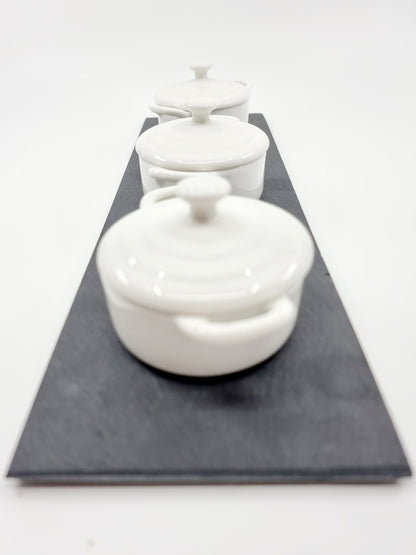 Cocottes mini sur ardoise