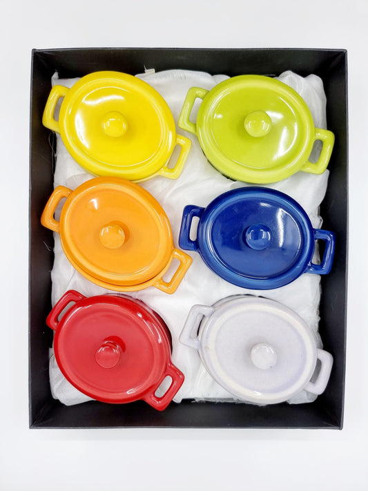 Coffret de 6 cassolettes colorées