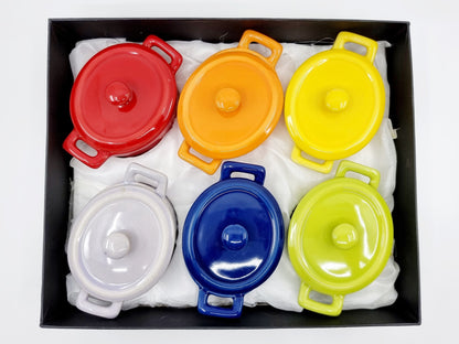 Coffret de 6 cassolettes colorées