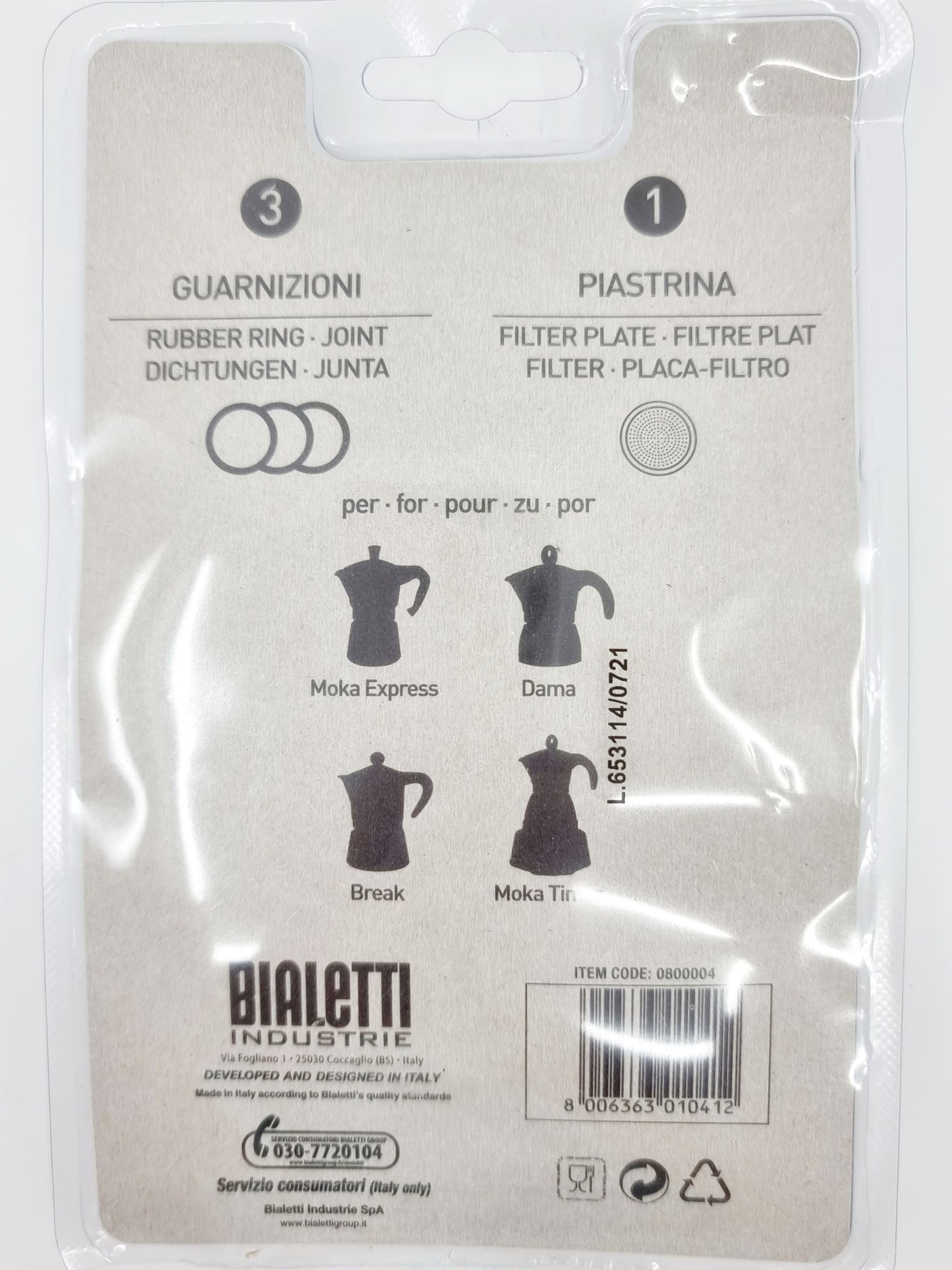 Cafetière italienne avec 3 joints