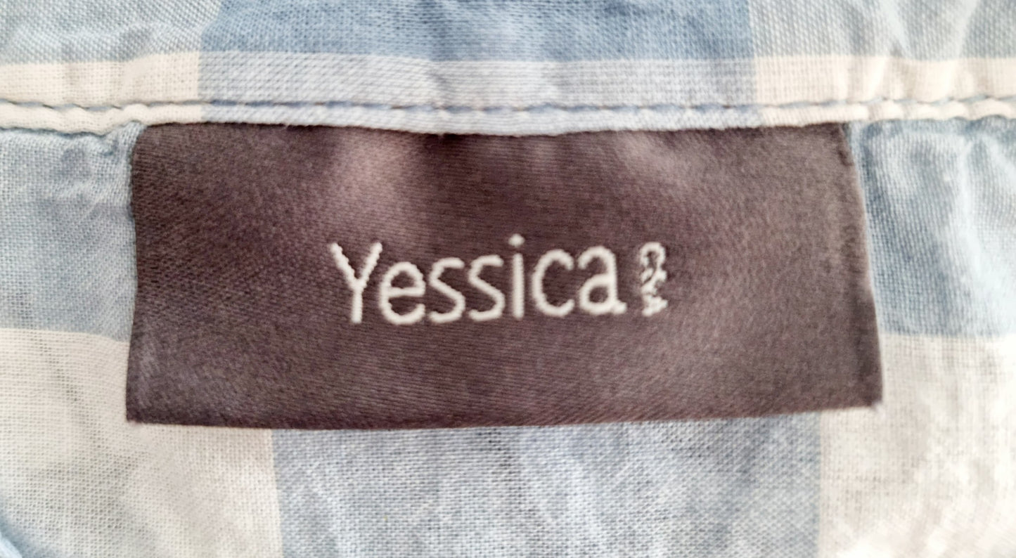 Blouse à carreaux bleu & blanc (SIZE : 46)