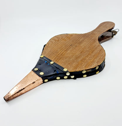 Soufflet de cheminée - cuir noir