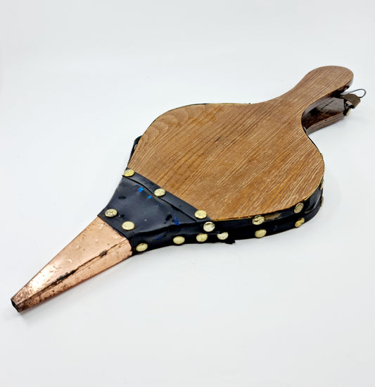 Soufflet de cheminée - cuir noir