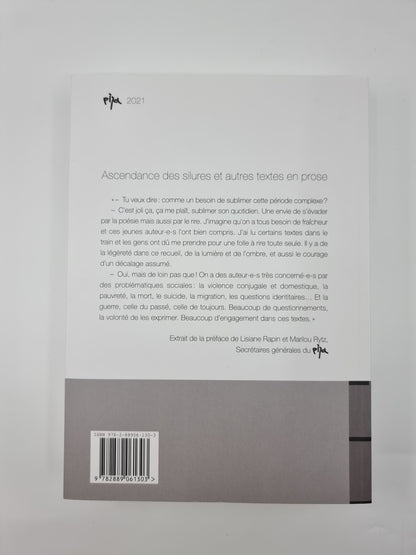 Livre - PIJA 2021, Ascendance des silures et autres textes en prose