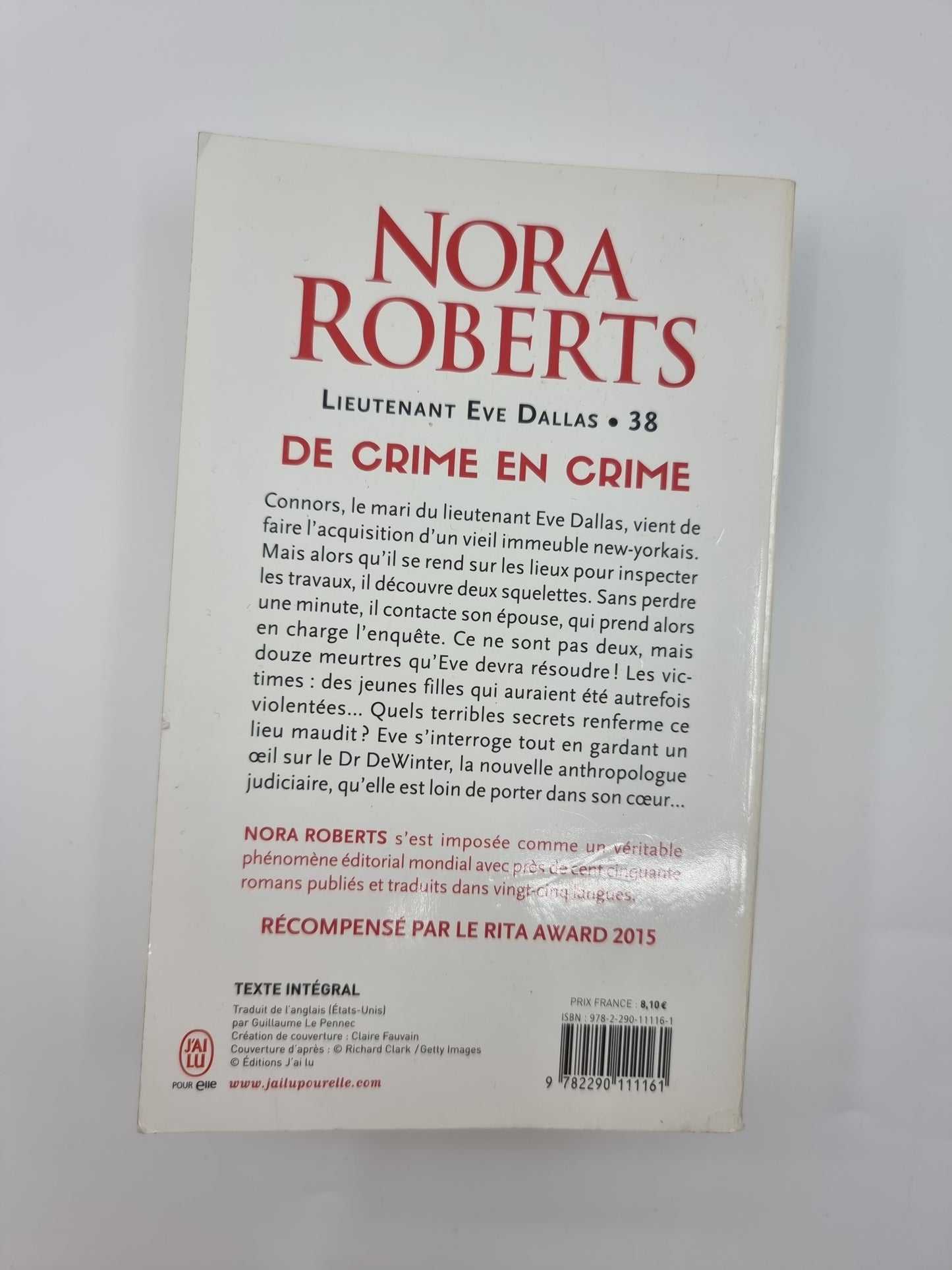 Livre - Lieutenant Eve Dallas - Tome 38 : De crime en crime
