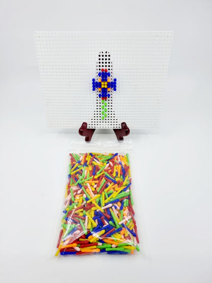 Tableau mosaïque avec picots de couleur