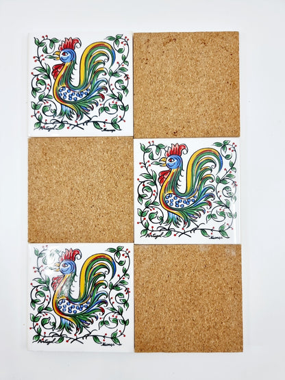 Sous-verre - coq (6 pièces)