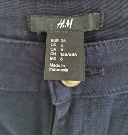 Pantalon bleu marine avec bande noir sur les côtés (SIZE : 36)