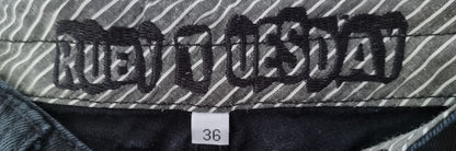 Pantalon ¾ noir en jeans (SIZE : 36)